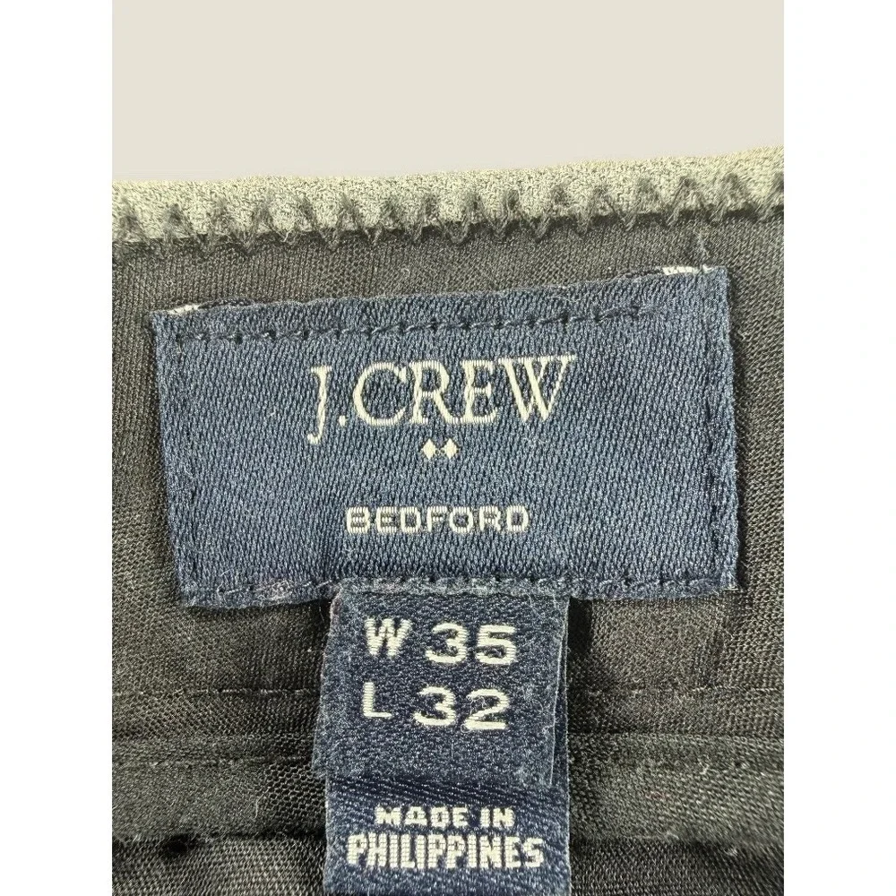 J.Crew Bedford Mens Gray 100% Cotton Flat Front Chino Pants W35 L32 F3996